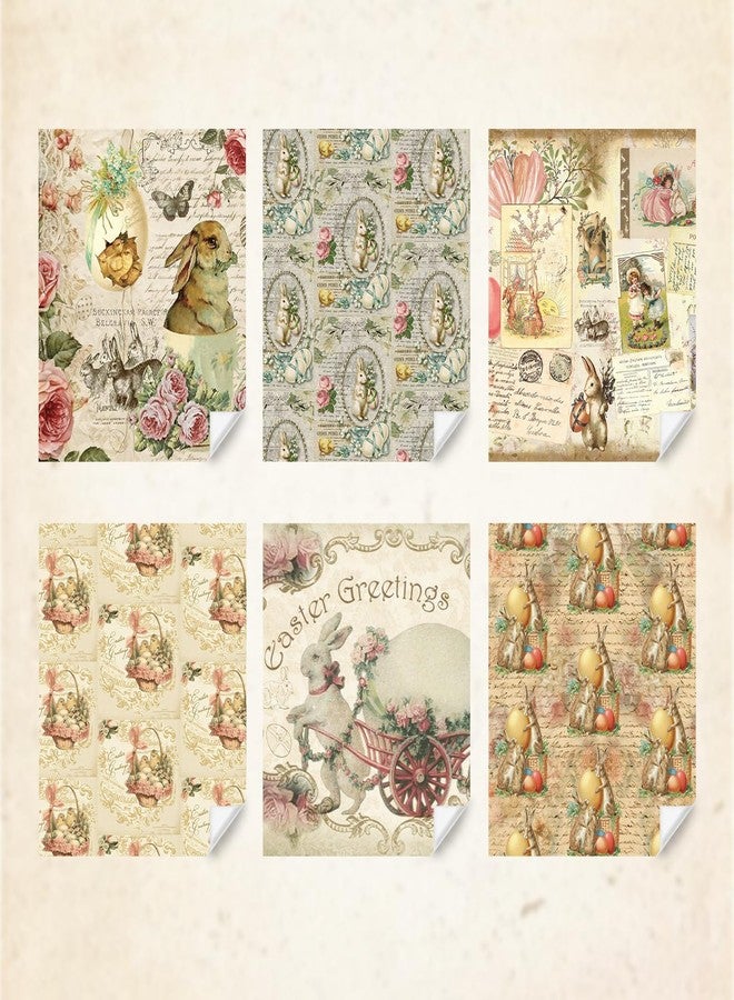 Geluode Easter Wrapping Paper, Vintage Easter Egg Rabbit Chick Gift Wrap Paper, Watercolor Bunny Gift Wrap 6 Sheets Folded Flat 28 x 20 Inch, for Kids Girls Boys Spring Easter Birthday Party - Image 3